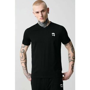 Tricou cu decolteu in V si logo imagine