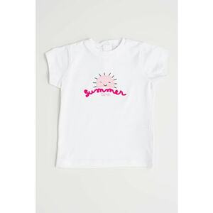 Tricou din bumbac cu model brodat imagine