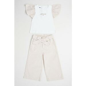 Set de tricou si pantaloni cu model in dungi si funda - 2 piese imagine