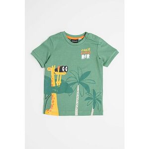 Tricou cu decolteu la baza gatului si imprimeu imagine