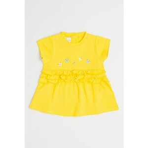 Rochie din amestec de bumbac cu decolteu la baza gatului imagine
