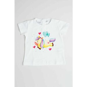 Tricou cu decolteu la baza gatului si imprimeu imagine