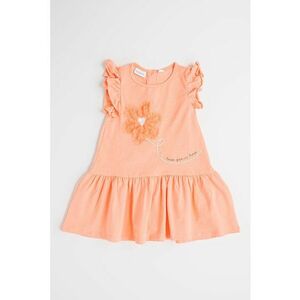 Rochie evazata din amestec de bumbac cu aplicatie florala imagine