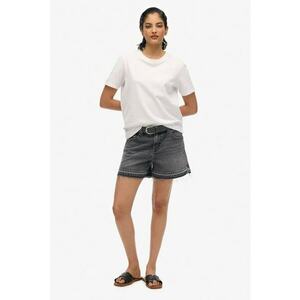Pantaloni scurti din denim cu croiala regular-fit si terminatii nefinisate imagine