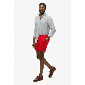 Pantaloni scurti de baie cu model uni si talie ajustabila imagine
