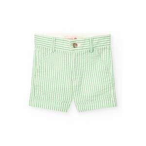 Pantaloni scurti din bumbac cu model in dungi si talie ajustabila imagine