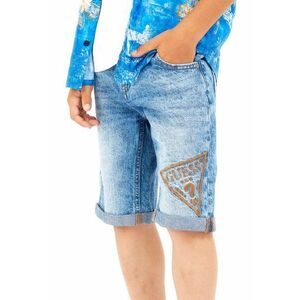 Bermude de denim cu logo brodat imagine