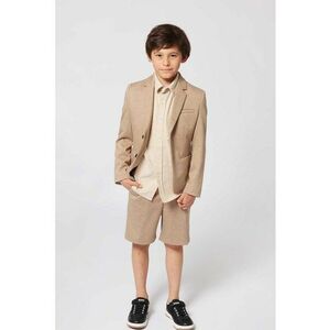 Pantaloni scurti din amestec de in cu model uni imagine