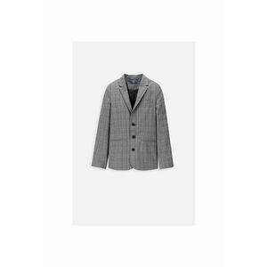 Sacou cu model in caruri - Alb/Gri imagine