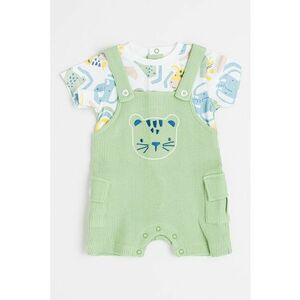 Salopeta scurta din amestec de bumbac cu model 2in1 imagine