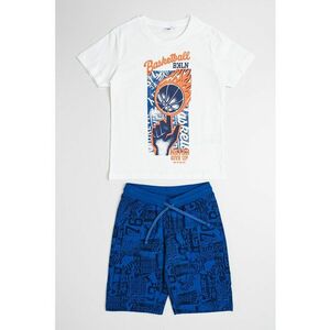 Set de pantaloni scurti si tricou din bumbac cu imprimeu cu baschet imagine
