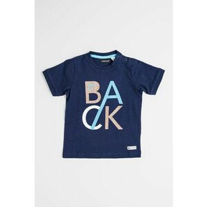 Tricou cu decolteu la baza gatului si imprimeu text imagine