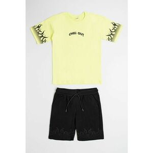 Set de tricou din bumbac cu bermude cu snur de ajustare imagine