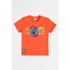 Tricou cu decolteu la baza gatului si imprimeu imagine