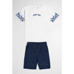 Set de tricou din bumbac cu bermude cu snur de ajustare imagine
