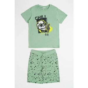 Set de tricou cu imprimeu grafic si pantaloni scurti imagine
