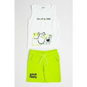 Set de pantaloni scurti si top din bumbac cu imprimeu imagine