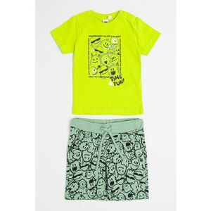 Set de tricou cu imprimeu si pantaloni scurit cu snur de ajustare - 2 piese imagine