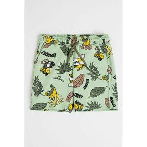 Pantaloni scurti din bumbac cu model si snur de ajustare in talie imagine