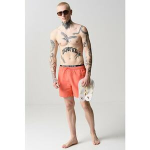 Pantaloni scurti de baie cu snur si banda logo imagine