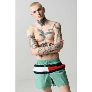 Pantaloni scurti de baie cu logo si snur in talie imagine