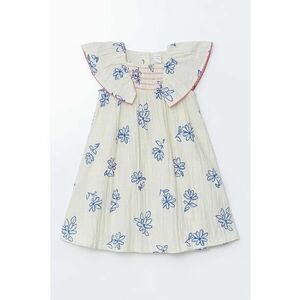 Rochie cu model floral si maneci fluture imagine