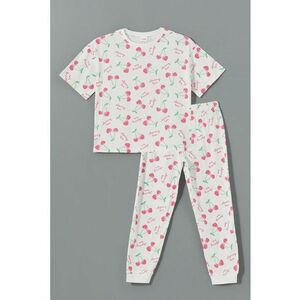 Pijama lunga cu imprimeu grafic imagine