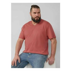 Big Sizes Tricou barbati big sizes cu decolteu in V - croiala Regular Fit - Roz prafuit - imagine