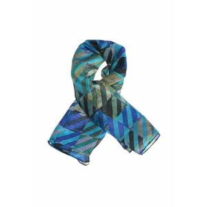 Esarfa matase multicolora cu modele geometrice imagine