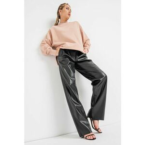 Pantaloni de piele ecologica cu croiala ampla Halmara imagine