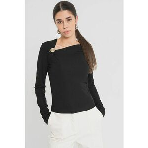 Bluza din amestec de modal cu nasturi decorativi imagine