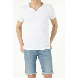 Tricou slim fit cu fenta cu nasturi imagine