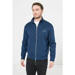 Bluza sport cu fermoar si buzunare frontale - Albastru inchis - imagine