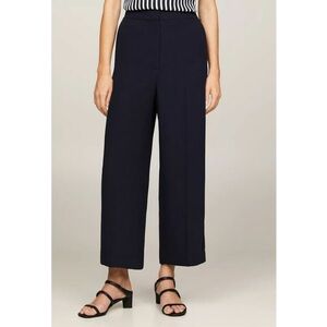 Pantaloni crop cu croiala ampla - Bleumarin imagine