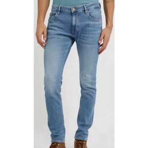 Blugi skinny cu astepct decolorat - Albastru imagine