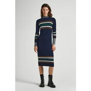 Rochie striata cu detalii contrastante imagine