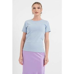 Tricou cu decolteu la baza gatului si logo brodat Deloris imagine