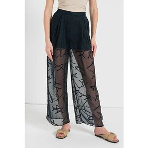 Pantaloni cu imprimeu logo si strat exterior de plasa imagine