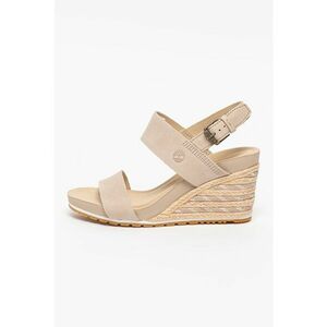 Sandale wedge de piele nabuc Capri imagine