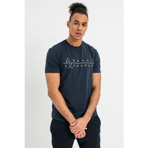 Tricou cu decolteu la baza gatului si imprimeu logo imagine