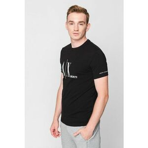Tricou cu decolteu la baza gatului si imprimeu logo imagine