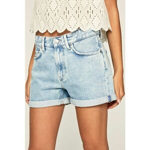 Pantaloni scurti din denim cu terminatii pliabile imagine