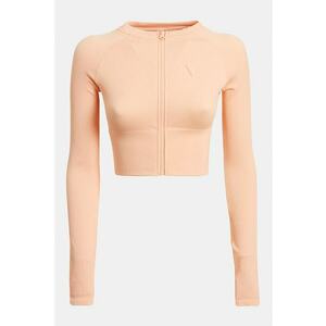 Bluza crop cu fermoar si maneci raglan pentru fitness imagine