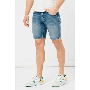 Pantaloni scurti slim fit de denim cu aspect decolorat imagine