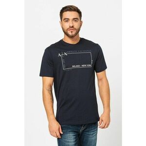 Tricou cu decolteu la baza gatului si imprimeu logo imagine