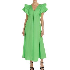 Rochie de bumbac organic cu decolteu in V imagine