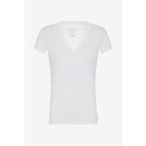 Tricou de bumbac pima - cu decolteu in V imagine
