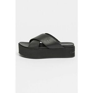 Papuci flatform de piele imagine
