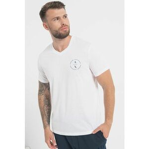 Tricou cu decolteu in V si logo imagine