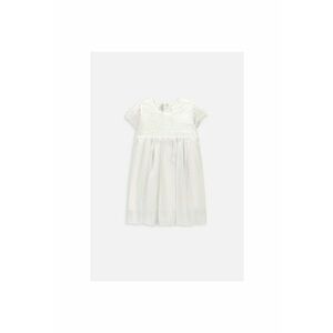 Rochie cu talie Empire si garnituri din dantela - Alb imagine
